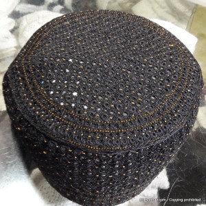 Black Nawabshahi Cap / Topi (Hand Made) MKC-435